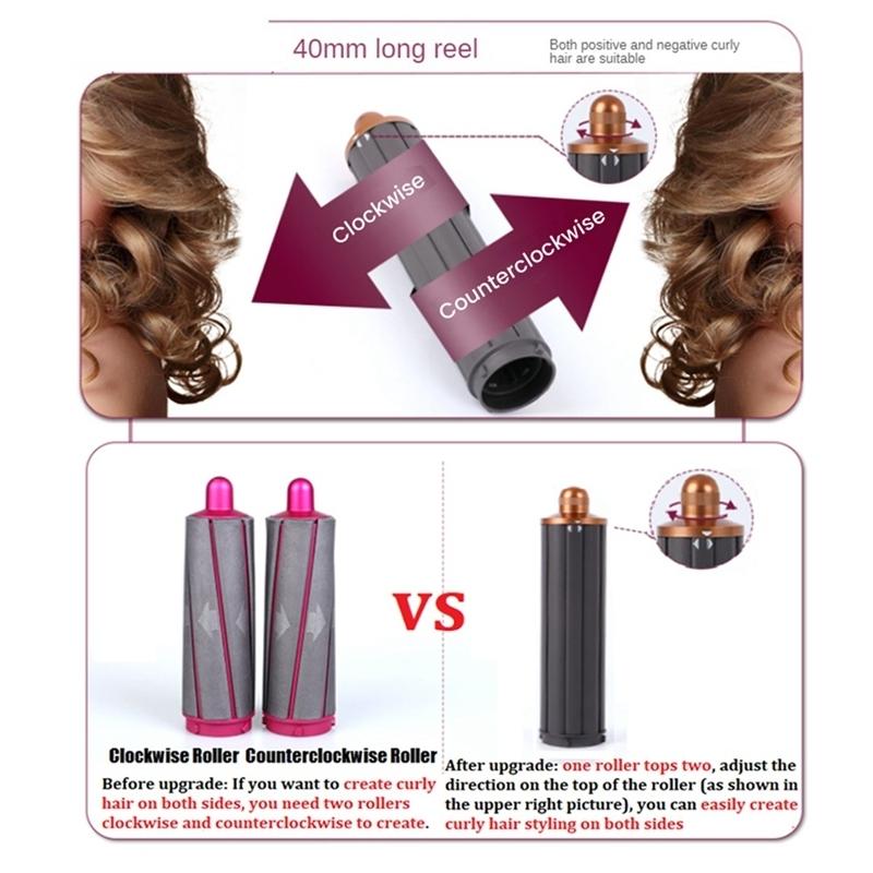 Upgraded Long Curling Barrels for Dyson Airwrap Hair Dryer with Nozzle and Adapter