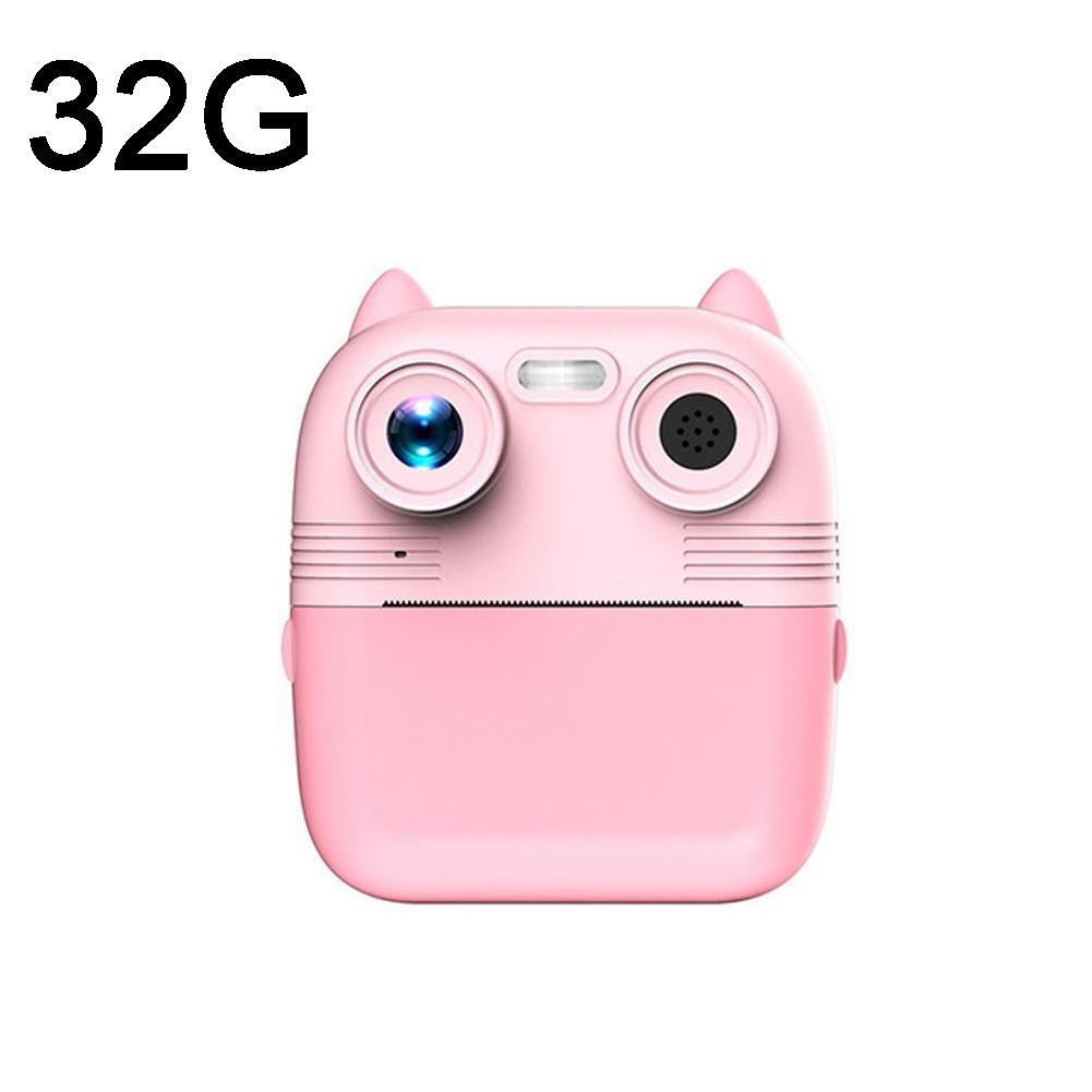 Instant Print Camera with Dual Lens - 2.8 Screen for Kids Blue - Blue + 32G Card
