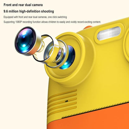 Instant Print Camera with Dual Lens - 2.8 Screen for Kids Blue - Blue + 32G Card