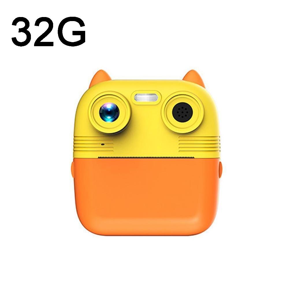Instant Print Camera with Dual Lens - 2.8 Screen for Kids Blue - Blue + 32G Card
