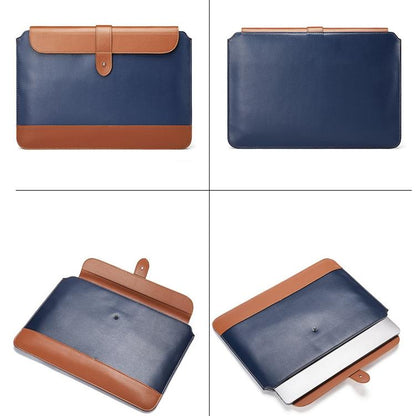 11-12 Inch Microfiber Notebook Liner & Power Bag - Blue & Brown