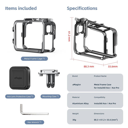 Metal Rabbit Cage Protective Frame For Insta360 Ace Pro / Ace Amagisn