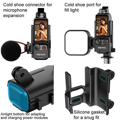 Extended Adapter for Dji Pocket 3 - Protective Bezel with Cold Shoe Bracket