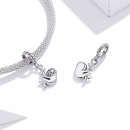 925 Sterling Silver Sloth Pendant For Diy Bracelets & Necklaces