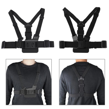 Universal Body Mount Belt for Action Cameras with j Hook and Long Screw