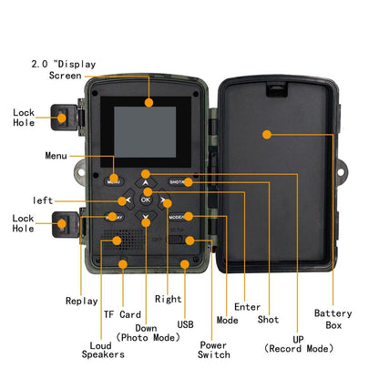 1080p Wifi Infrared Night Vision Hunting Camera with 2 Lcd Screen
