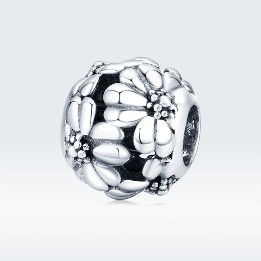 925 Sterling Silver Daisy Beads For Diy Bracelets & Necklaces