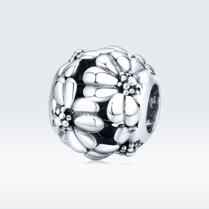 925 Sterling Silver Daisy Beads For Diy Bracelets & Necklaces