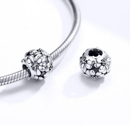 925 Sterling Silver Daisy Beads For Diy Bracelets & Necklaces