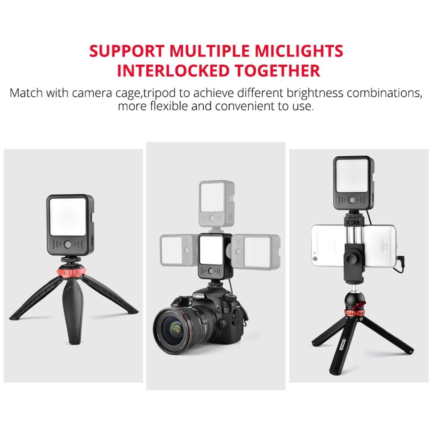 Live Broadcast Microphone Light for Interviews and Recording