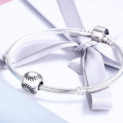 925 Sterling Silver Baseball Passion Beads For Diy Bracelets & Necklaces