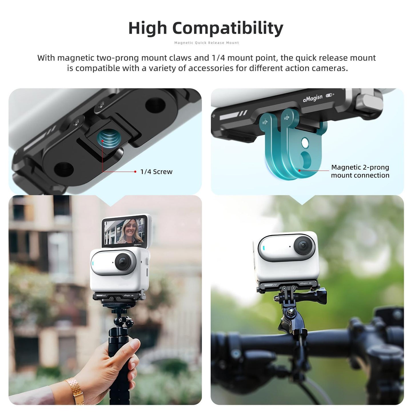 Insta360 Go 3 Magnetic Fast Disassembly Seat Bracket for Sports Camera