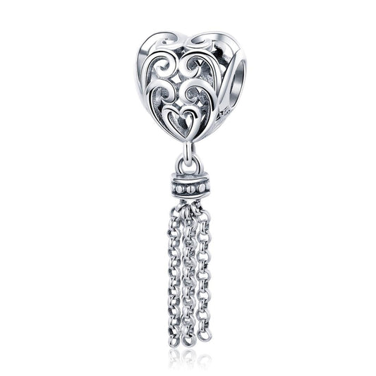 925 Sterling Silver Love Heart Beads