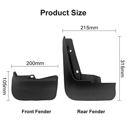 For Multivan Carvelle T5 / T6 2008-2020 4Pcs / Set Car Auto Soft Plastic Splash Flaps Fender Guard