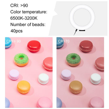 Horizontal Dual Phone Brackets Desktop Ring Light Kit - 4.7 Inch