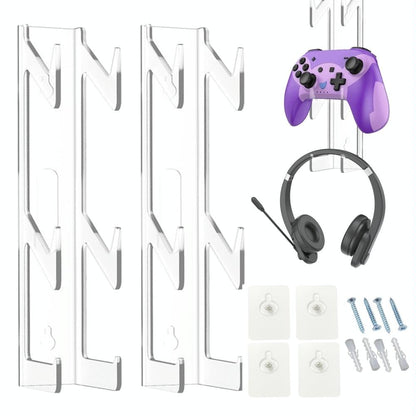 Acrylic Game Controller and Headphone Wall Mount - Set of 2