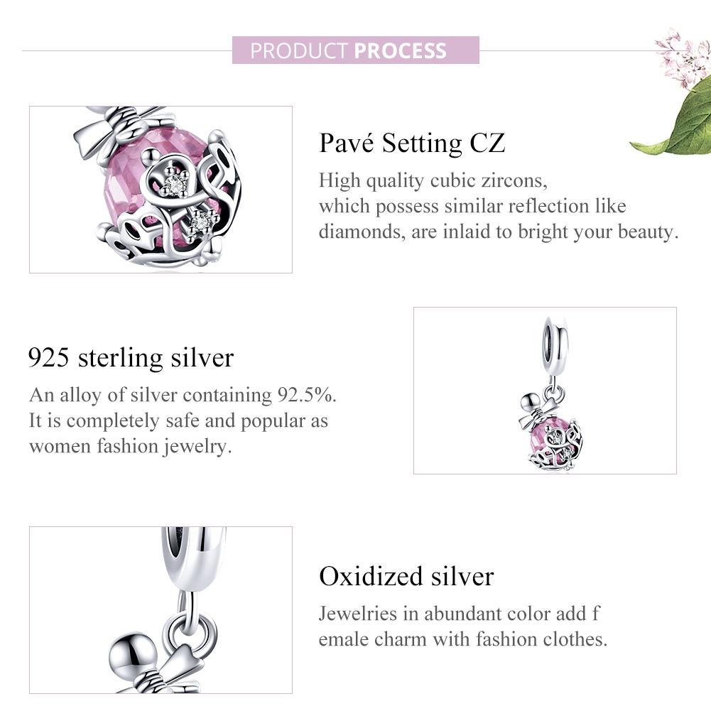 925 Sterling Silver Perfume Bottle Pendant For Diy Bracelets & Necklaces