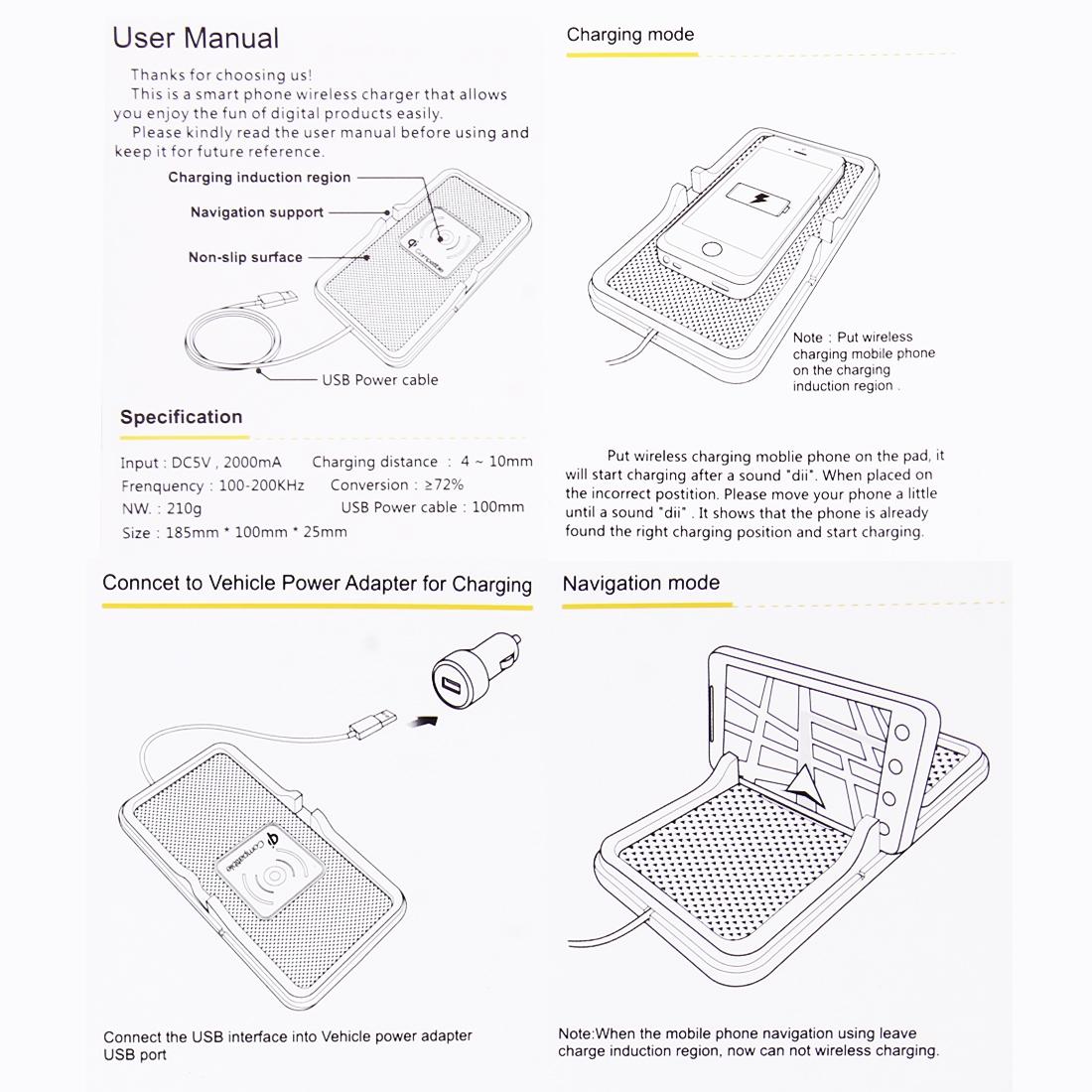 5w Fast Charging Qi Wireless Charger for Home and Car