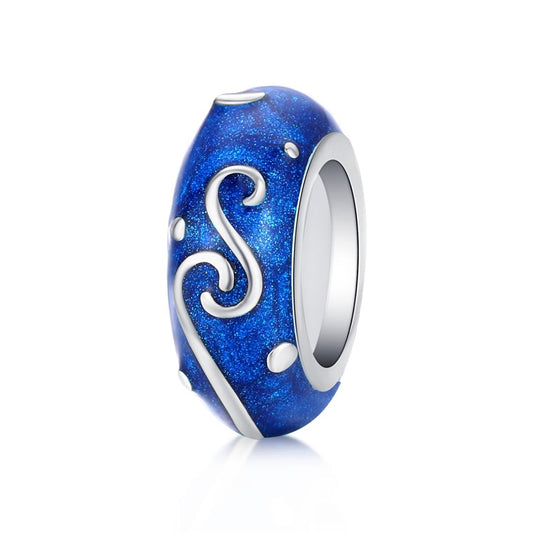 925 Sterling Silver Blue Star Beaded Bracelet Charms