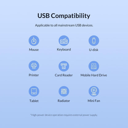 4-Port Usb 3.0 Hub 5Gbps Speed Plug & Play 1Tb Support - Black