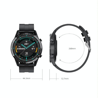 1.3 Inch Heart Rate / Blood Pressure / Blood Oxygen Monitoring Watch - Black Steel