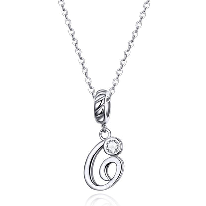 925 Sterling Silver Personalized Letter Pendant For Diy Bracelets & Necklaces Style - G