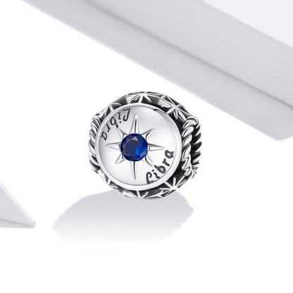925 Sterling Silver Zodiac Zircon Bead Bracelet / Necklace Set Libra Style - Libra