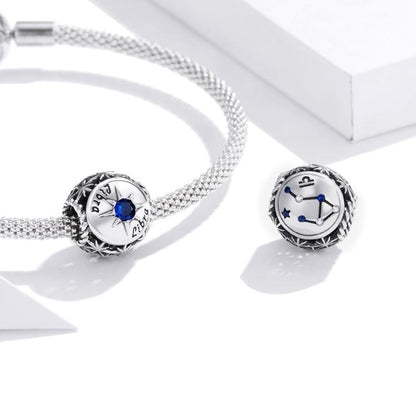 925 Sterling Silver Zodiac Zircon Bead Bracelet / Necklace Set Libra Style - Libra