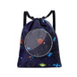 Blue Waterproof Drawstring Beach Bag L Size For Kids Wet & Dry Separation Shoulder Strap - Tibetan S