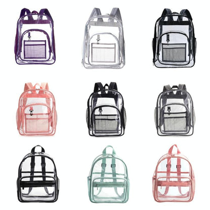 Waterproof Pvc Backpack for Students - Compact and Durable - Candy Colour Black