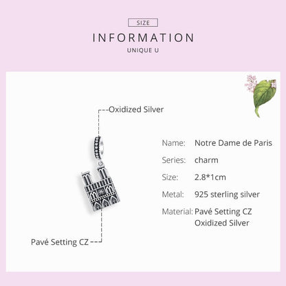 925 Sterling Silver Parisian Charm Bracelet & Necklace Set