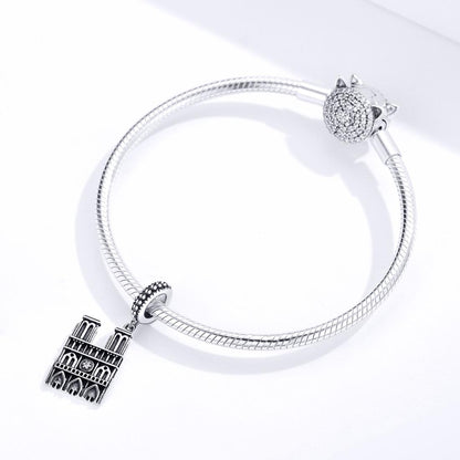 925 Sterling Silver Parisian Charm Bracelet & Necklace Set