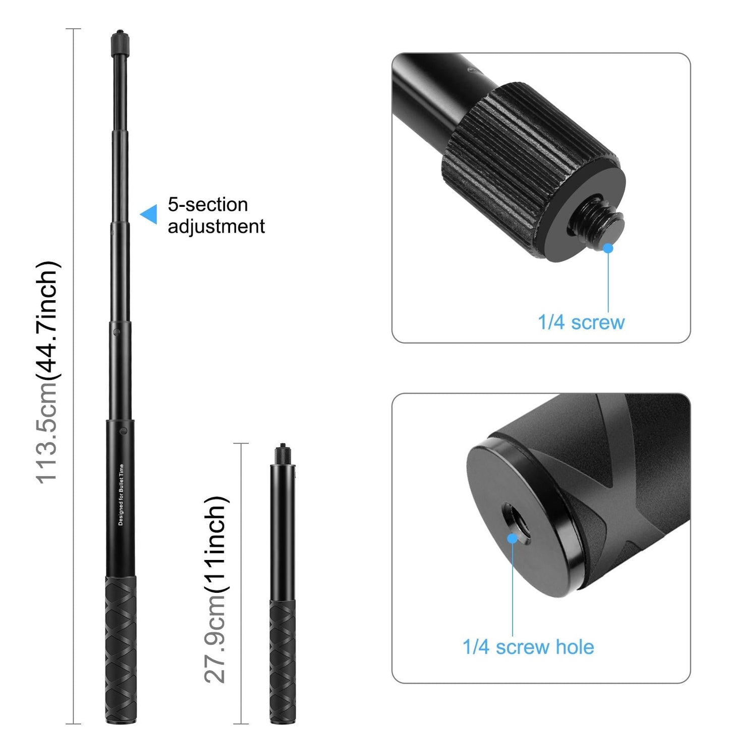 Handlebar Mount Camera Bracket with Monopod Stand for Bikes