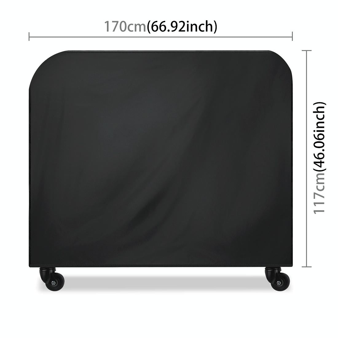 Waterproof 210D Oxford Cloth Bbq Grill Cover - Anti-Uv Dust-Proof Foldable - Fits Gas Charcoal Electric - 170X61X117Cm - Black
