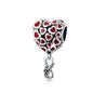 925 Sterling Silver Red Heart Beads For Diy Bracelets & Necklaces