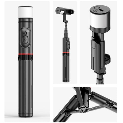 Rotatable Bluetooth Selfie Stick with Fill Light and Remote Control