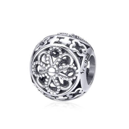 925 Sterling Silver Flower Beads For Diy Bracelets & Necklaces