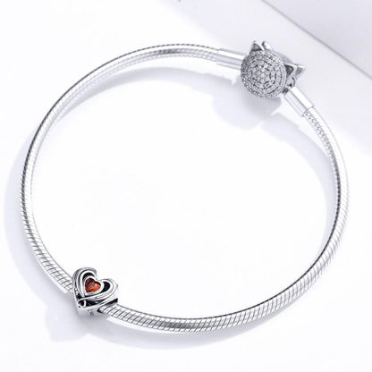 925 Sterling Silver Diy Heart Beads For Bracelets & Necklaces