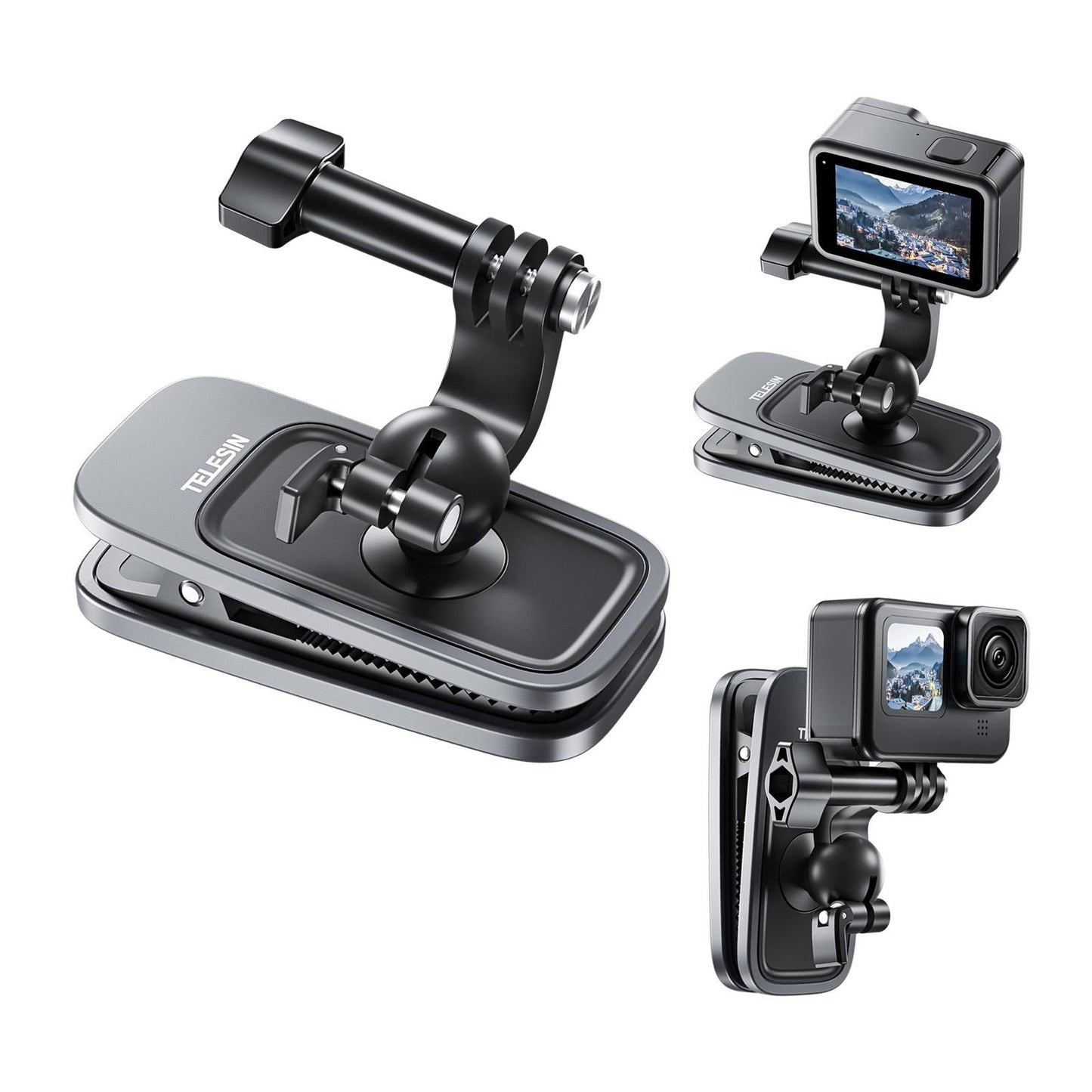 360 Degree Backpack Clip Mount For Action Camera - Rotating