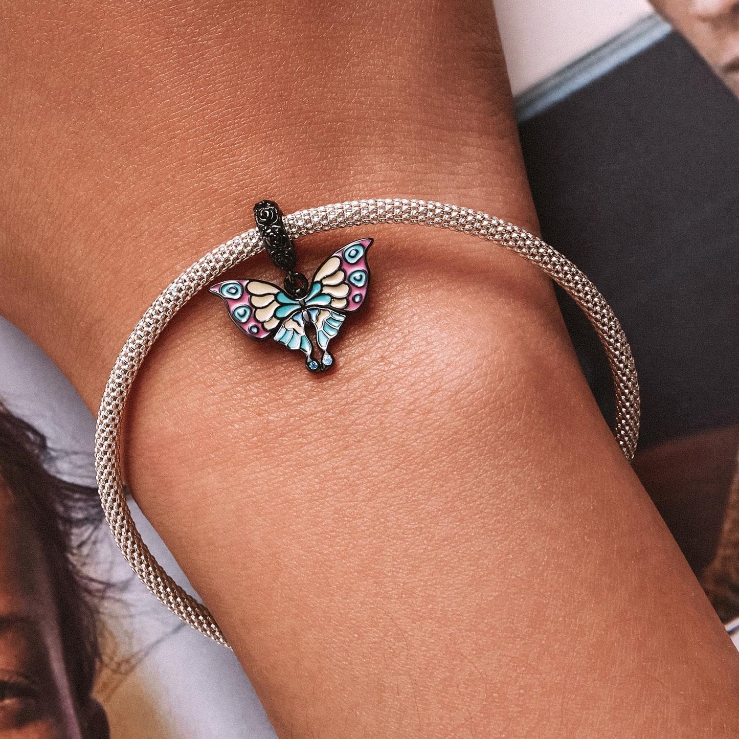 925 Sterling Silver Artistic Butterfly Pendant For Diy Bracelets & Necklaces
