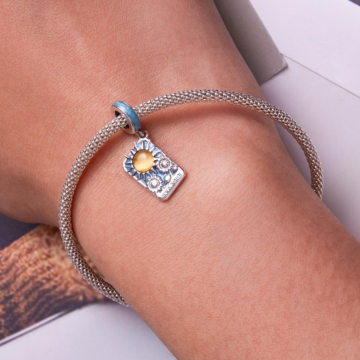 925 Sterling Silver Sun Tarot Pendant For Diy Bracelets & Necklaces