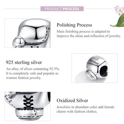 925 Sterling Silver Beaded Diy Boxing Bracelet