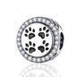 925 Sterling Silver Pet Paw Print Beads For Diy Bracelets & Necklaces