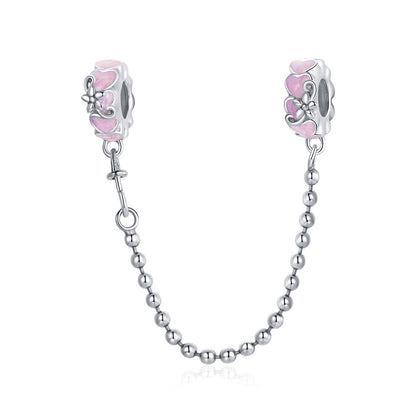 925 Sterling Silver Heart Safety Chain For Diy Bracelets & Necklaces