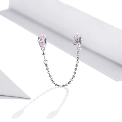 925 Sterling Silver Heart Safety Chain For Diy Bracelets & Necklaces