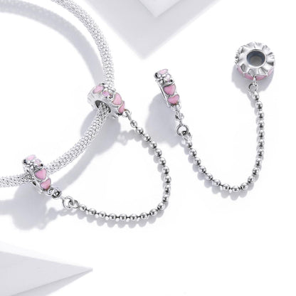 925 Sterling Silver Heart Safety Chain For Diy Bracelets & Necklaces