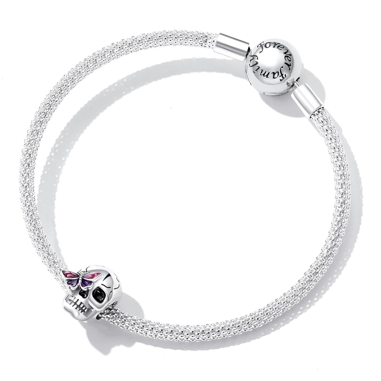 925 Sterling Silver Retro Skull Beads For Diy Bracelets & Necklaces