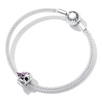 925 Sterling Silver Retro Skull Beads For Diy Bracelets & Necklaces