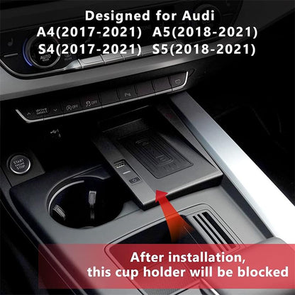 15w Wireless Charger for Audi A4 A5 S4 S5 2017-2021 - Qi Standard