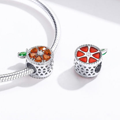 925 Sterling Silver Red Pomelo Bead Bracelet / Necklace Set